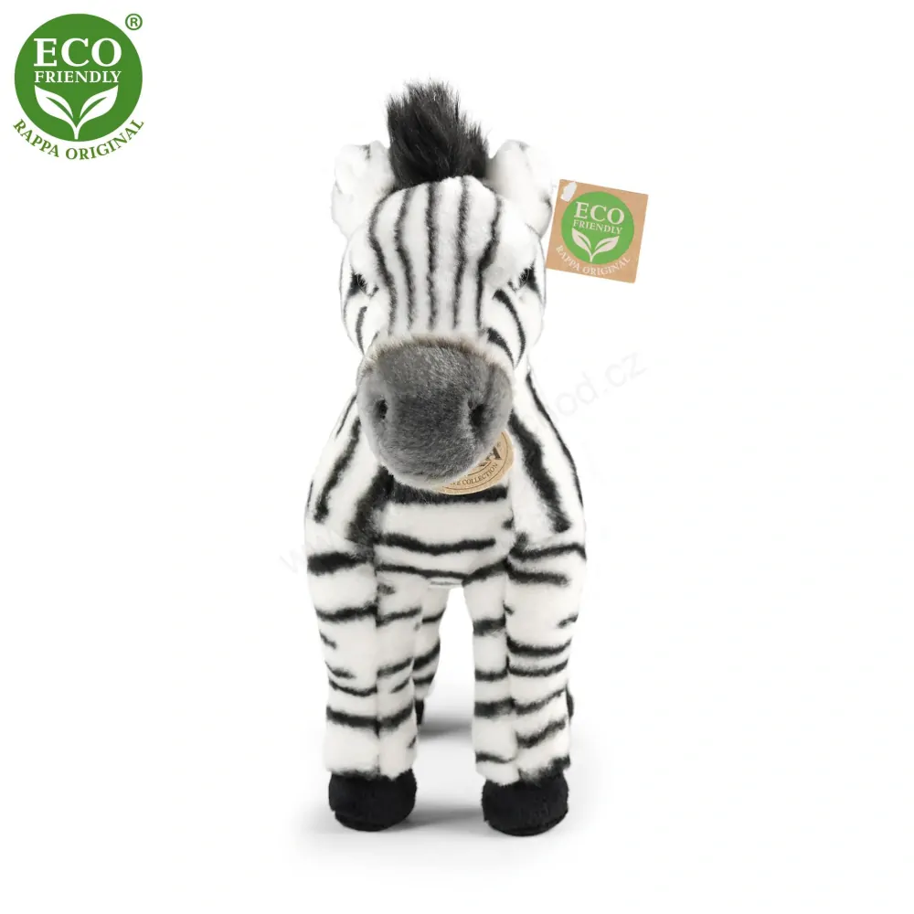 Plyšová zebra stojící 30 cm ECO-FRIENDLY
