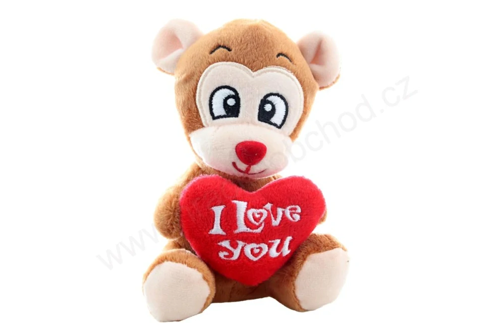 Plyšové zvířátko se srdcem, 14 cm