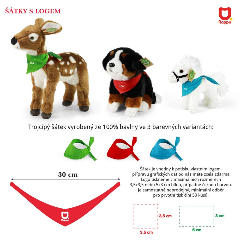 Šátek na plyšáka, zelený- Samostatně neprodejný!