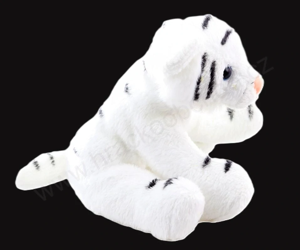 Plyšový tygr bílý sedící  15 cm
