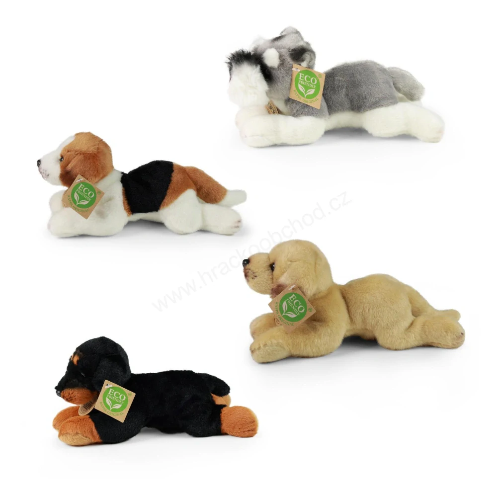 Plyšový pes Retrívr 14 cm, ležící