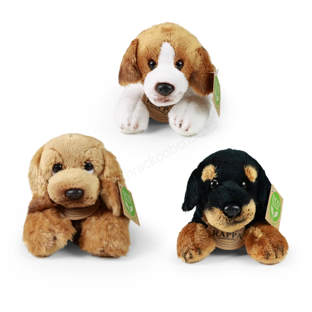 Plyšový pes Rotvajler ležící 18 cm