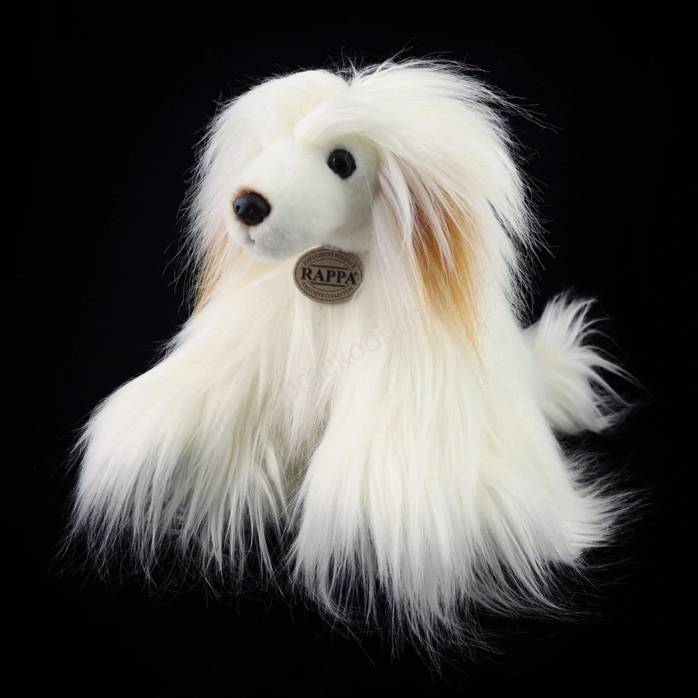Plyšový pes čínský chocholatý - labutěnka - sedící 30 cm ECO-FRIENDLY