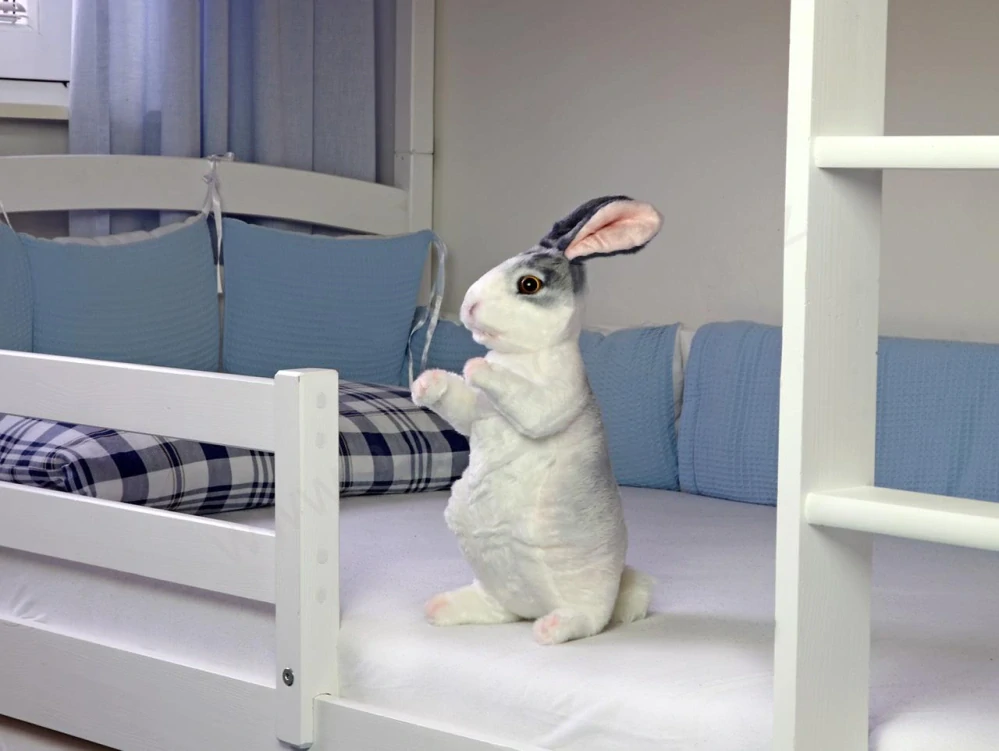 Plyšový králík 30 cm, šedý, stojící