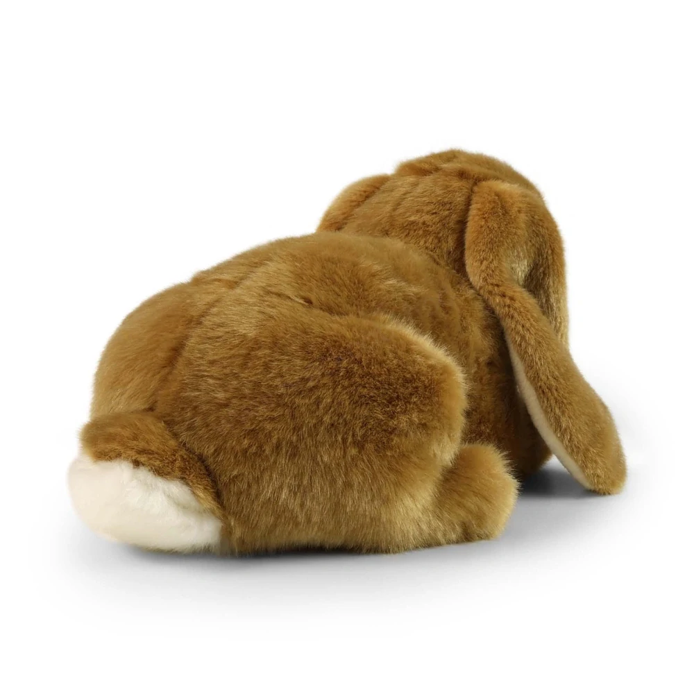 Plyšový KRÁLÍK ležící, hnědý 25 cm, uši dolu ECO-FRIENDLY