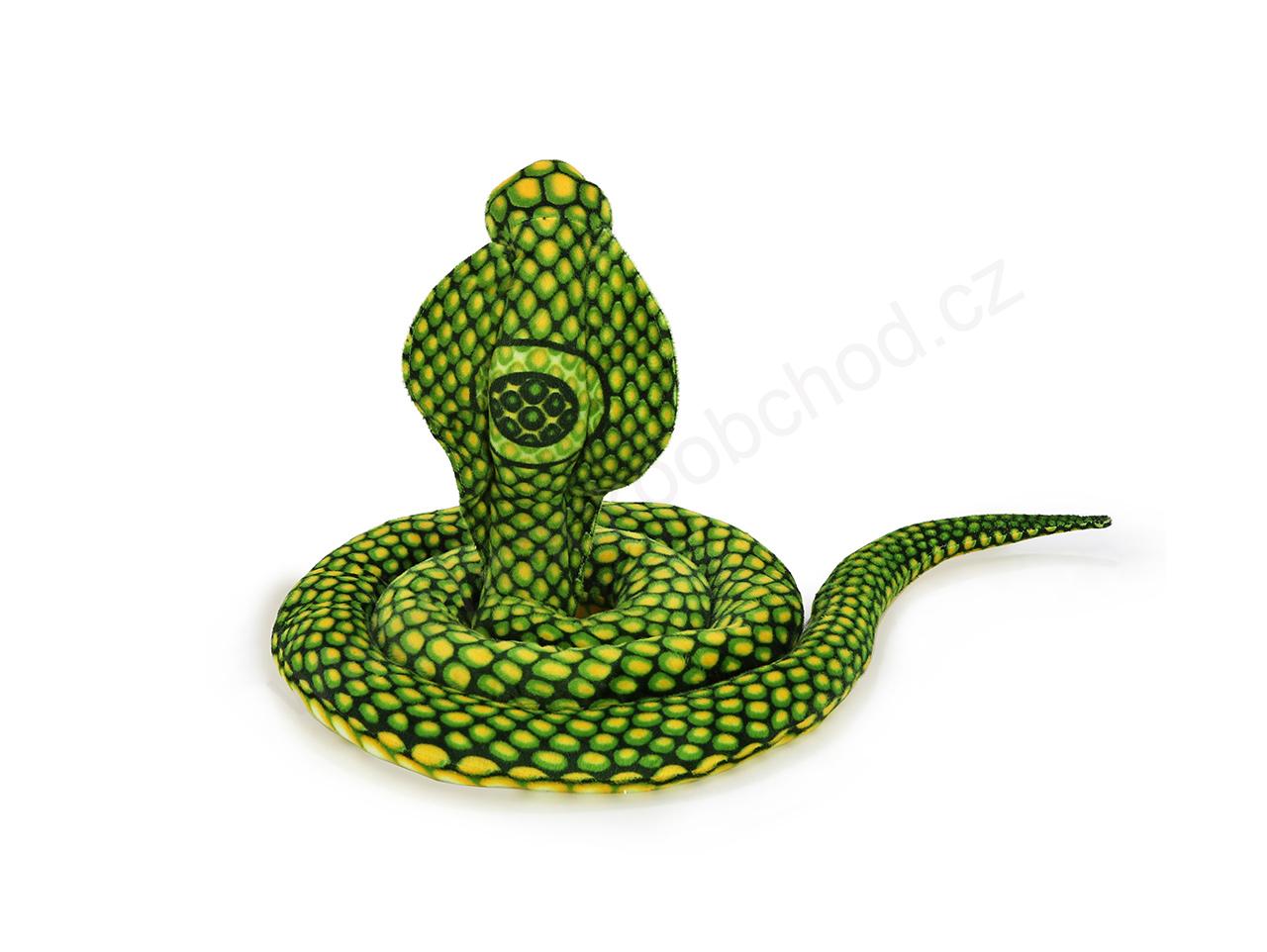 Plyšový had Kobra zelená 280 cm