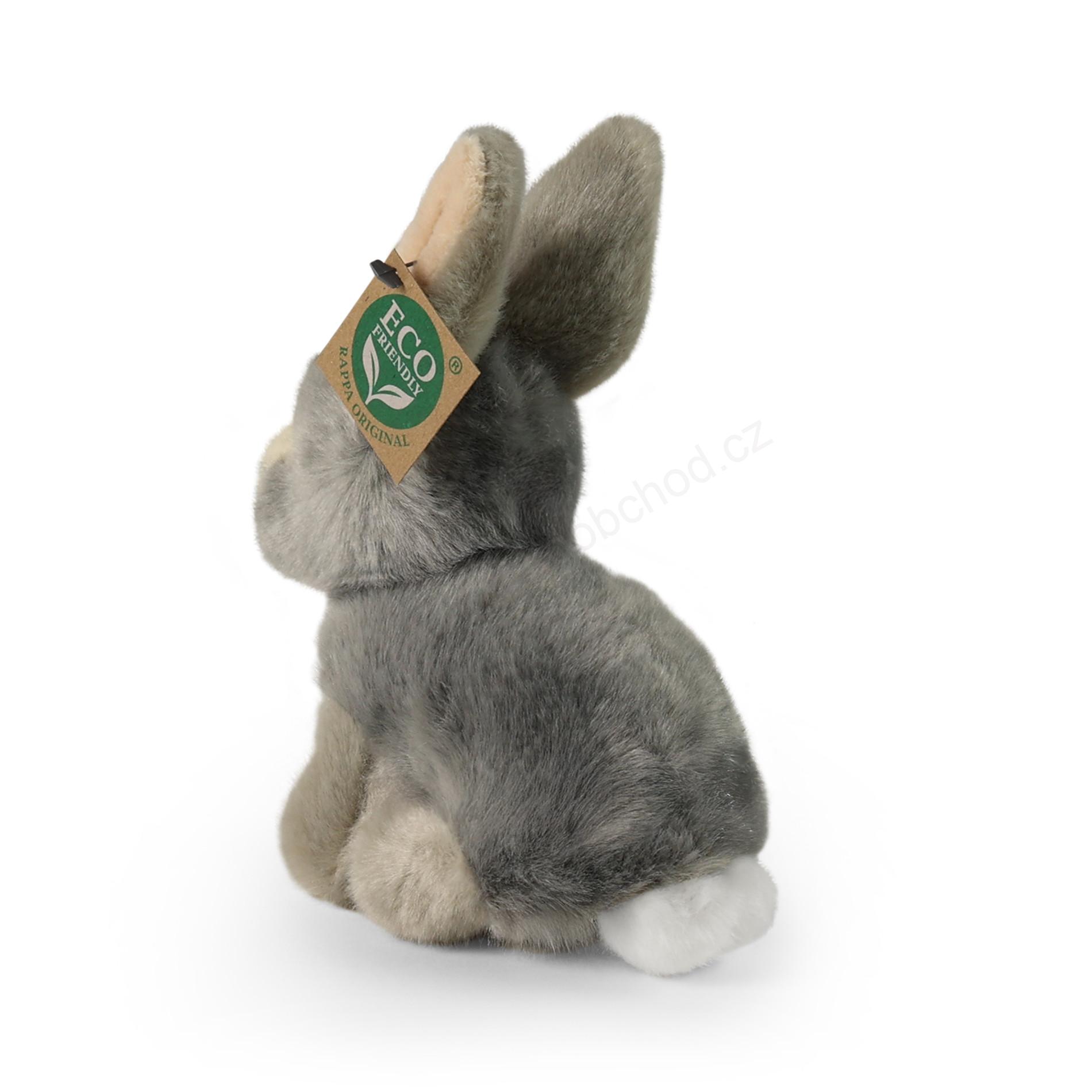 Plyšový králík šedý sedící 16 cm ECO-FRIENDLY