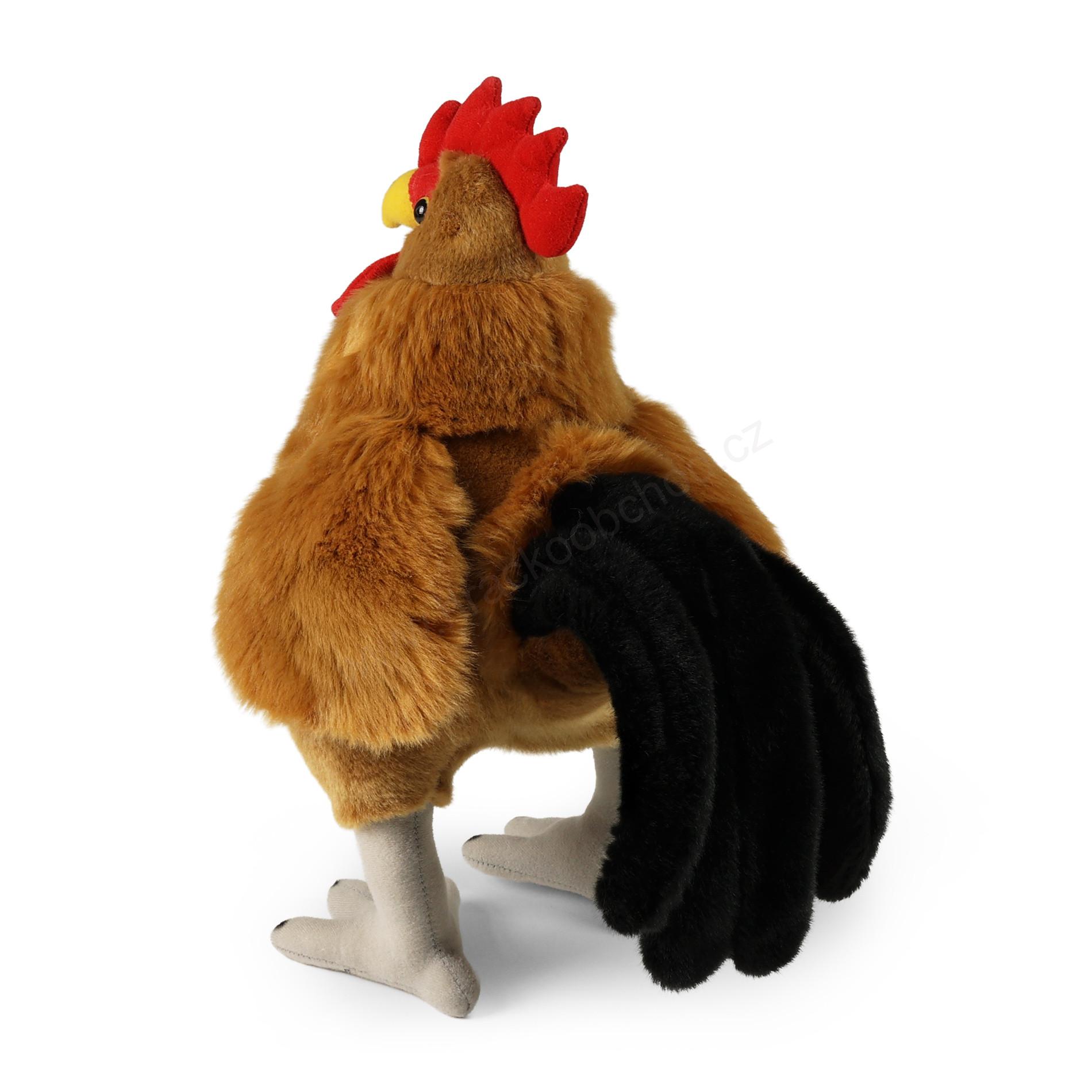Plyšový KOHOUT hnědý 34 cm