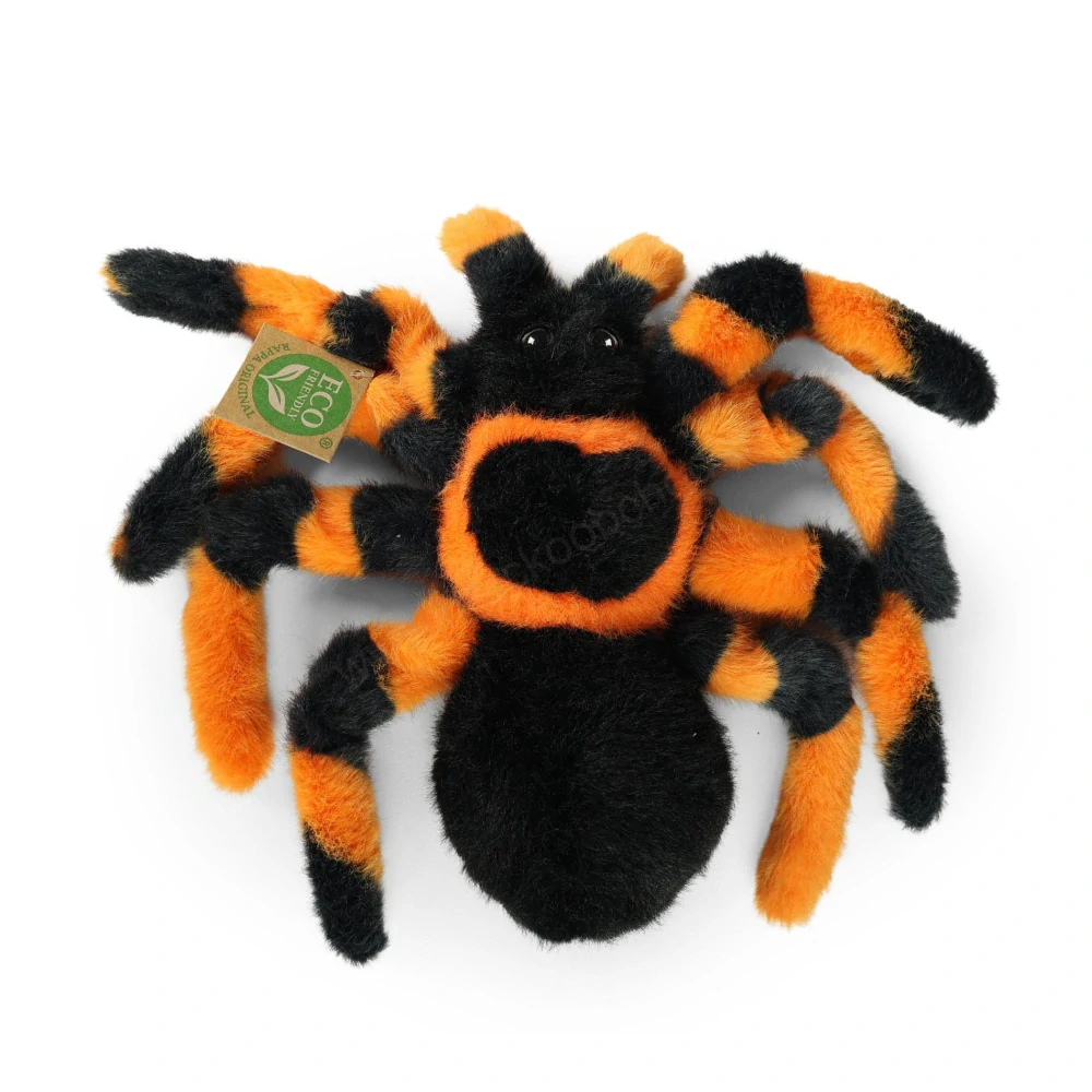 Plyšový Pavouk oranžovočerný / tarantule 20 cm Eco-friendly PLUSH WORLD