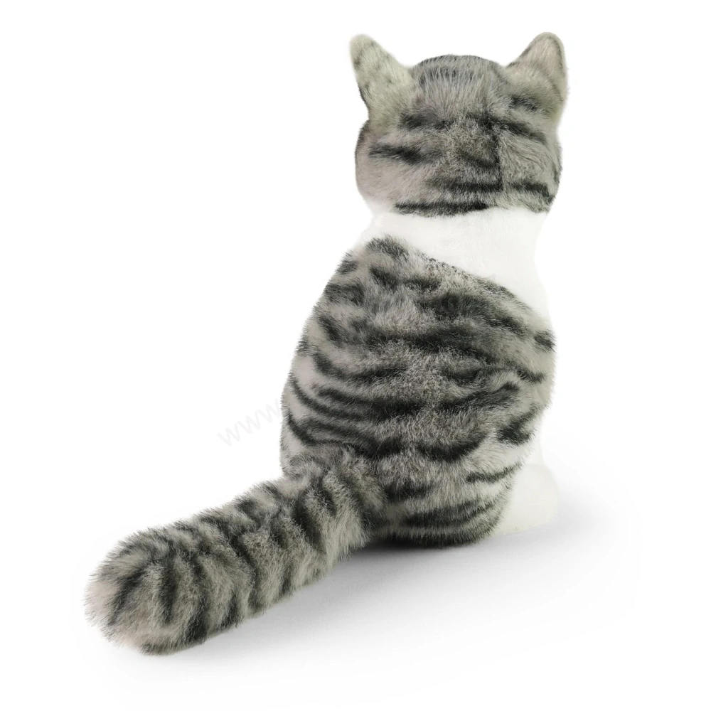 Plyšová kočka šedá sedící 24 cm ECO-FRIENDLY SOFT