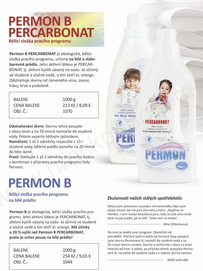 PERMON B – Bělící složka pracího programu na bílé prádlo