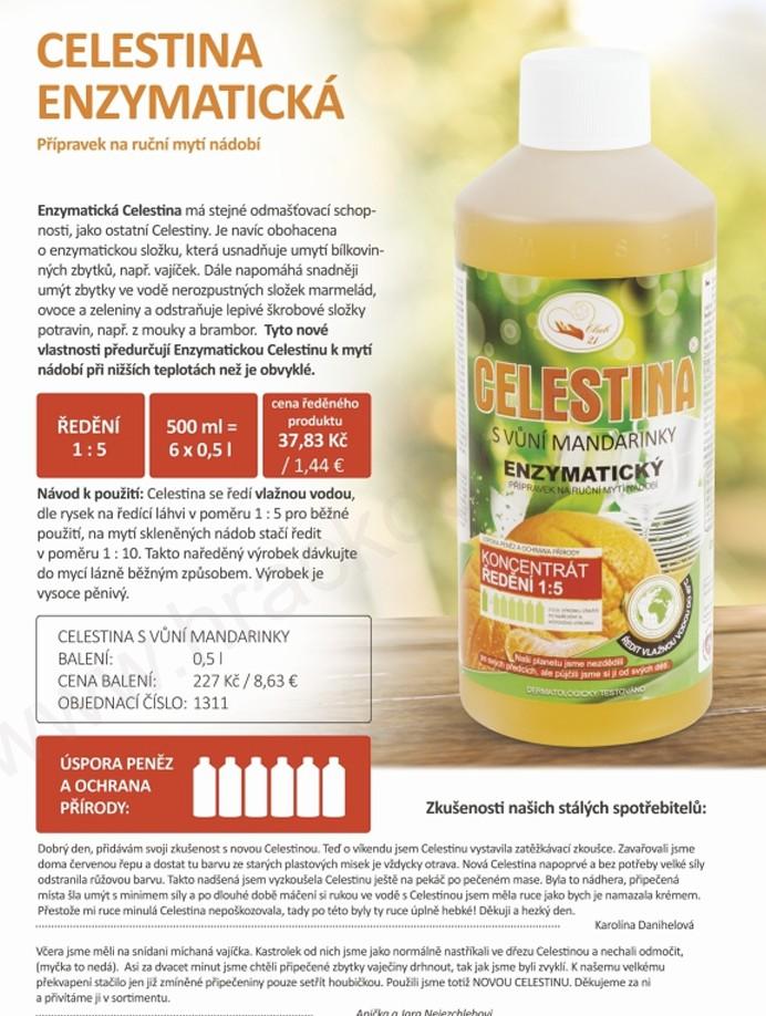 CELESTINA – enzymatický přípravek na mytí nádobí  - MANDARINKA