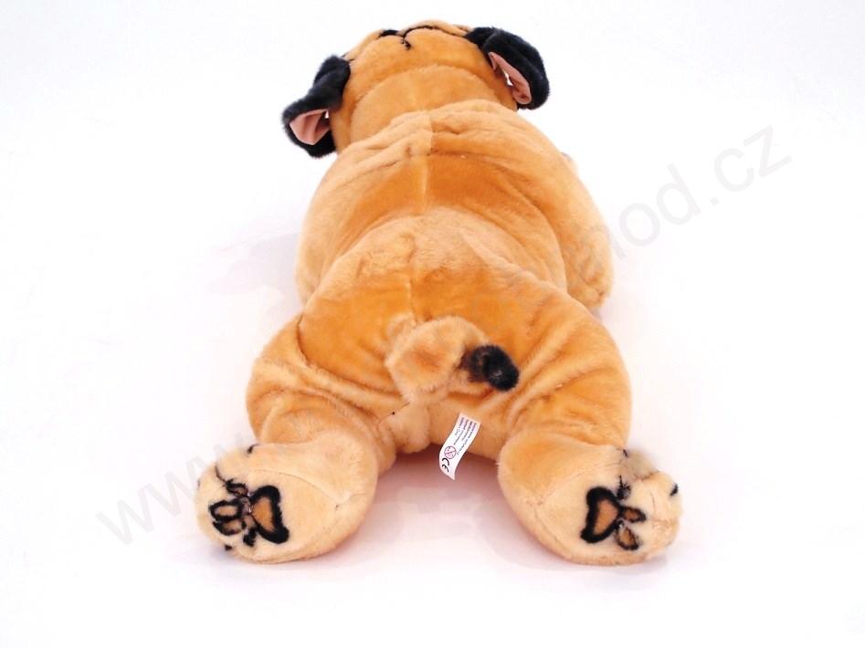 Plyšový pes Mops ležící 66 cm