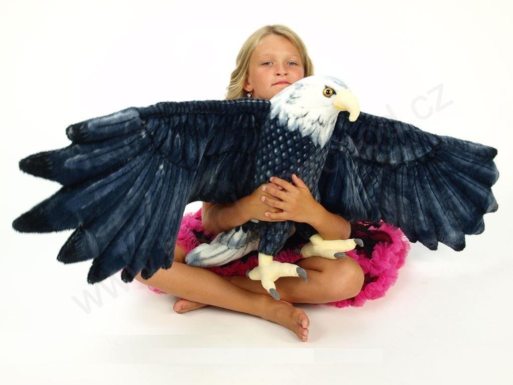 Plyšový pták orel s roztaženými křídly černý 146 cm