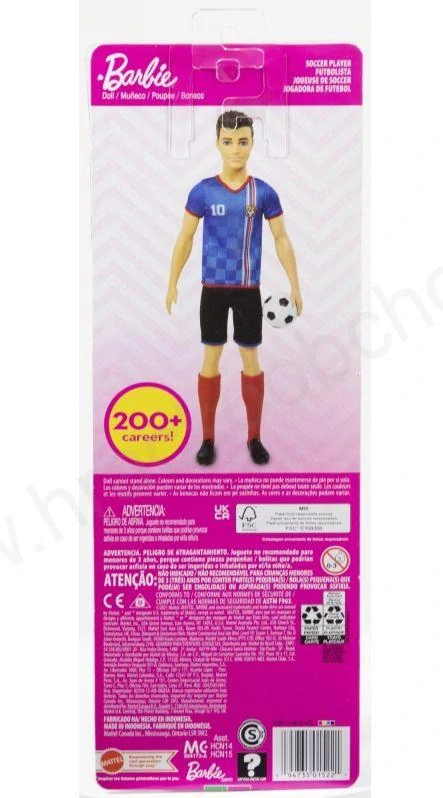 Barbie Fotbalová panenka-Ken v modrém dresu HCN15 