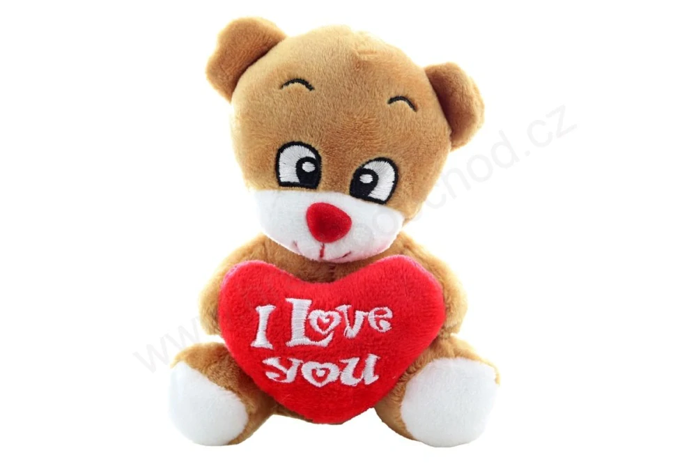 Plyšové zvířátko se srdcem, 14 cm