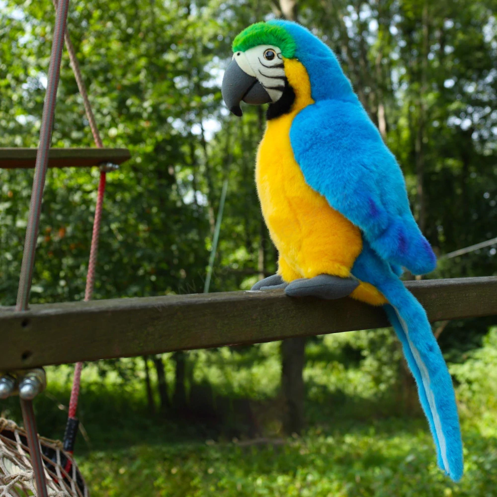 Plyšový papoušek Ara 28 cm modrožlutý ECO-FRIENDLY