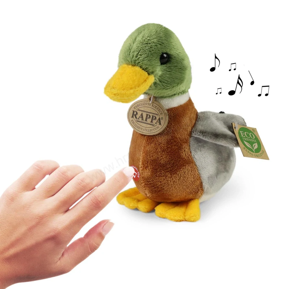Plyšová kachna / kačer 22 cm, se zvukem, ECO-FRIENDLY