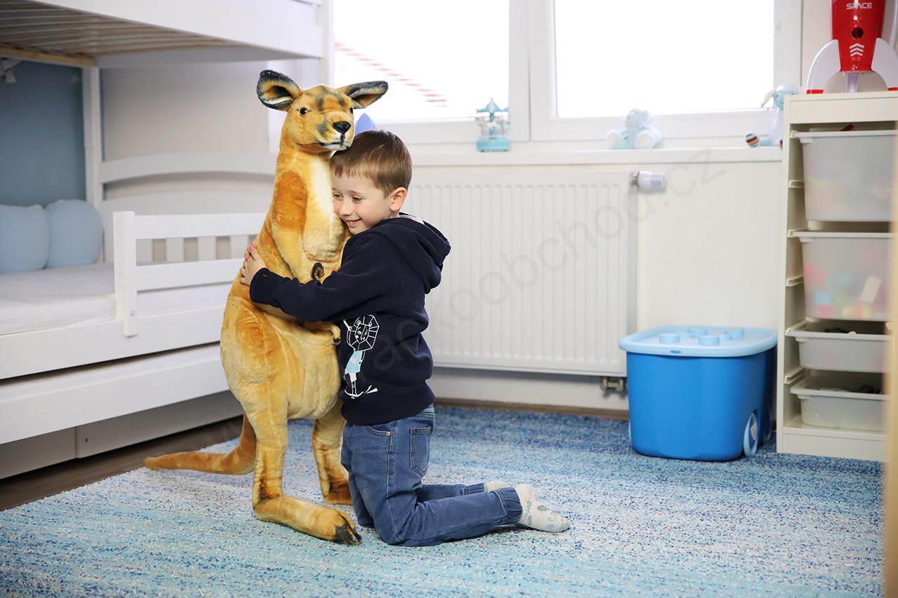 Plyšový klokan s mládětem, 98 cm + 28 cm