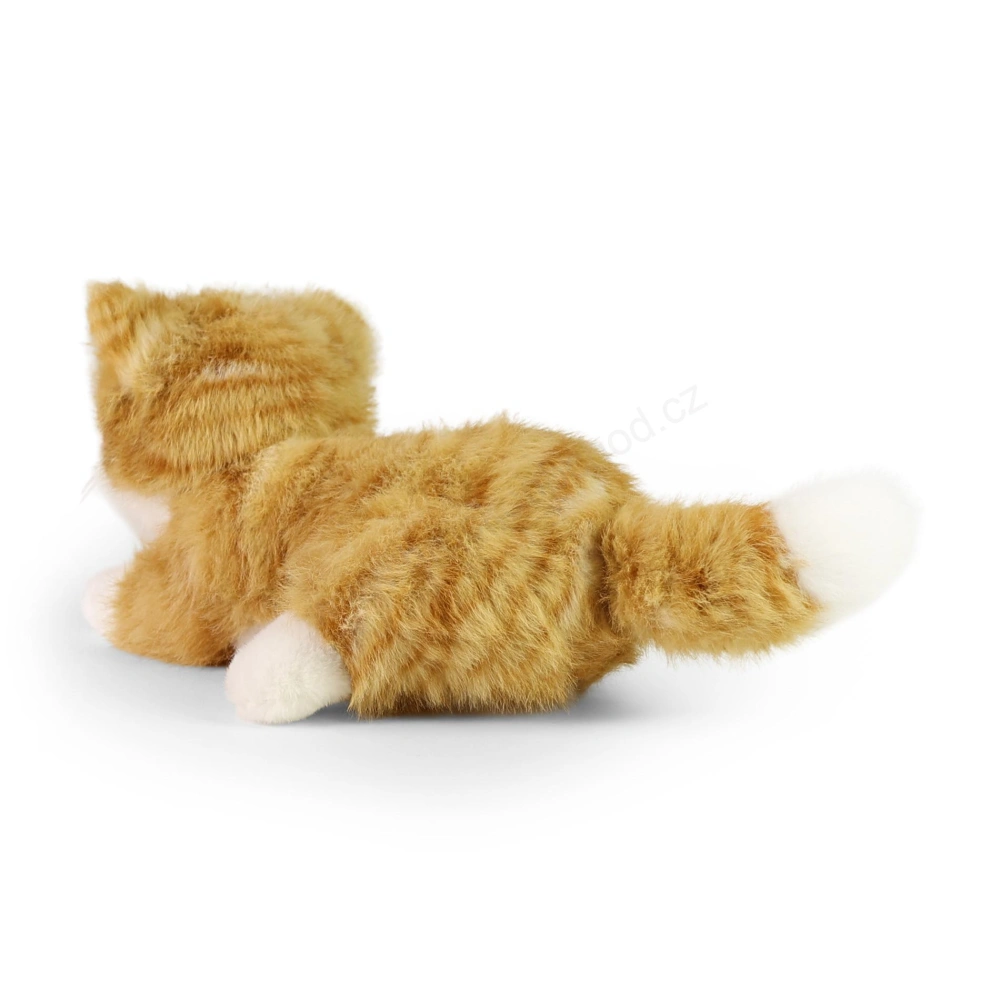 Plyšová kočka ležící zrzavobílá mourovatá 22 cm ECO-FRIENDLY PLUSH WORLD