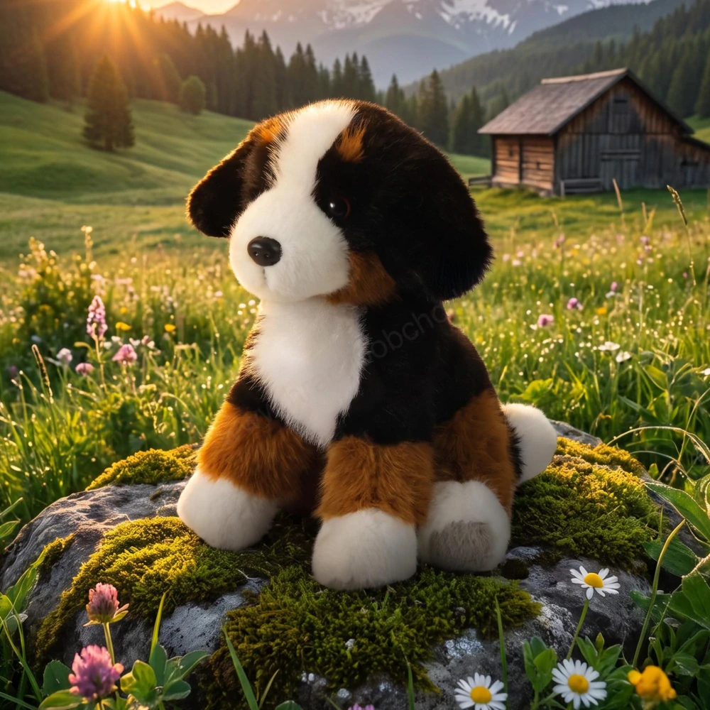 Plyšový pes bernský salašnický 20 cm, sedící ECO-FRIENDLY PLUSH WORLD