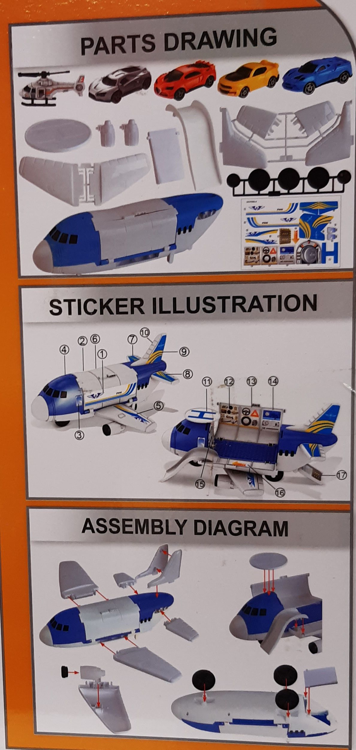  Letadlo rozkládací s autíčky