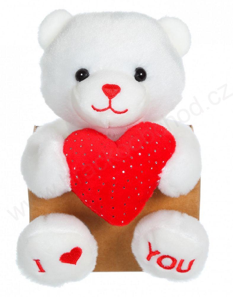 Plyšové zvířátko se srdíčkem, 15 cm