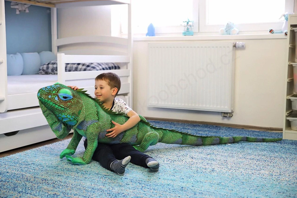 Plyšový leguán modravý 193 cm