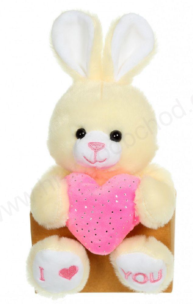 Plyšové zvířátko se srdíčkem, 15 cm