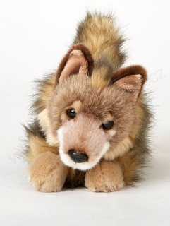 Plyšový KOJOT - VLK - VLČÁK  ležící, 20 cm