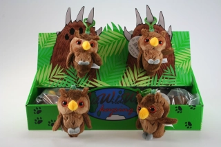 Plyšová SOVA hnědá přívěšek / klíčenka