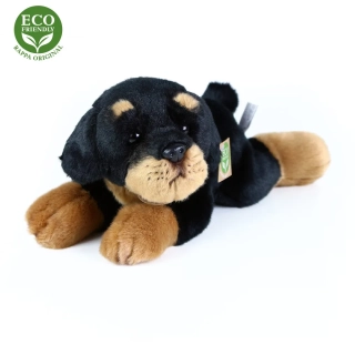 Plyšový pes rotvajler štěně ležící 30 cm ECO-FRIENDLY
