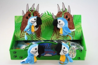 Plyšový přívěšek papoušek modrý