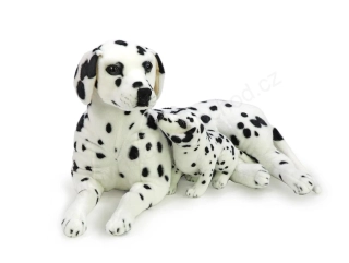 Plyšový pes dalmatin se štěnětem, 78 cm + 36 cm