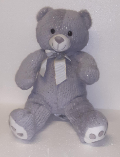 Tulimi Plyšový medvídek 55 cm - šedý s třpytkami 