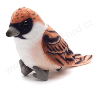 Plyšový pták Vrabec 18 cm - ECO-FRIENDLY