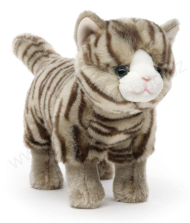  Plyšová Kočka mourovatá stojící 27 cm - ECO-FRIENDLY