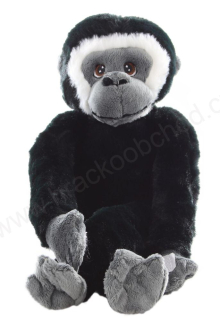 Plyšová opice tmavá 38 cm, se suchými zipy na tlapkách 