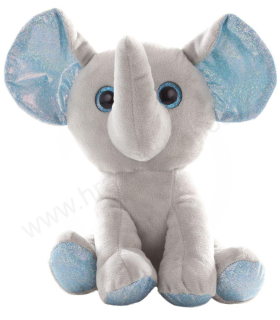 Plyšový slon s modrýma ušima 20 cm