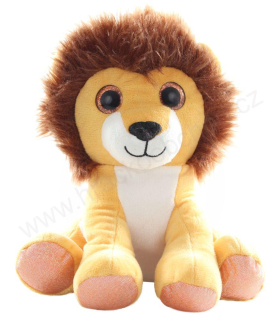 Plyšový lev veselý, sedící 20 cm