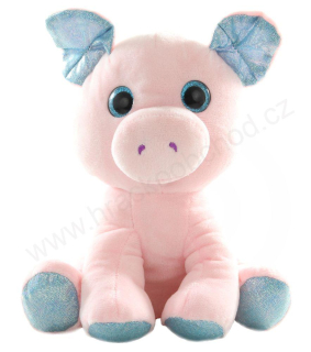 Plyšové prase / prasátko s modrýma ušima 20 cm