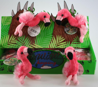 Plyš Plameňák klíčenka / přívěšek