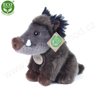 Plyšové prase divoké / divočák sedící 18 cm ECO-FRIENDLY