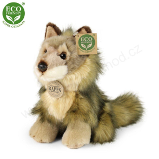 Plyšový KOJOT - VLK - VLČÁK  sedící, 20 cm
