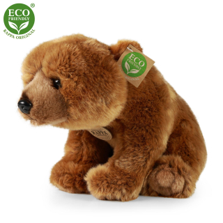 Plyšový medvěd hnědý Grizzly sedící 30 cm ECO-FRIENDLY
