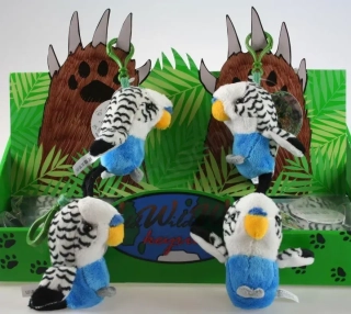 Plyšová andulka modrá přívěšek / klíčenka