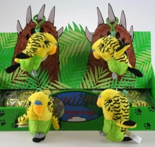 Plyšová andulka zelená přívěšek / klíčenka