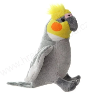 Plyšový papoušek Korela chocholatá 18 cm