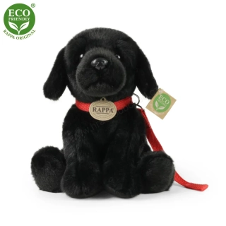 Plyšový pes labrador černý s vodítkem 28 cm ECO-FRIENDLY