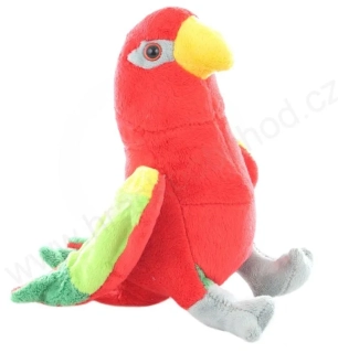 Plyšový papoušek Lori červený 18 cm